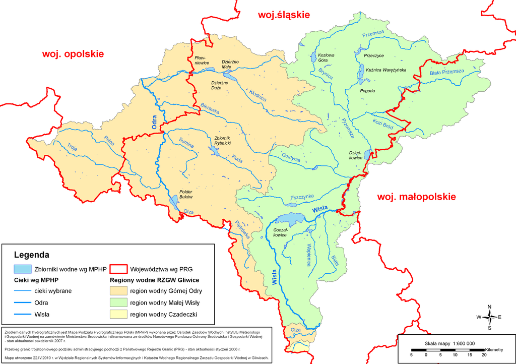 mapa obszar RZGW Gliwice